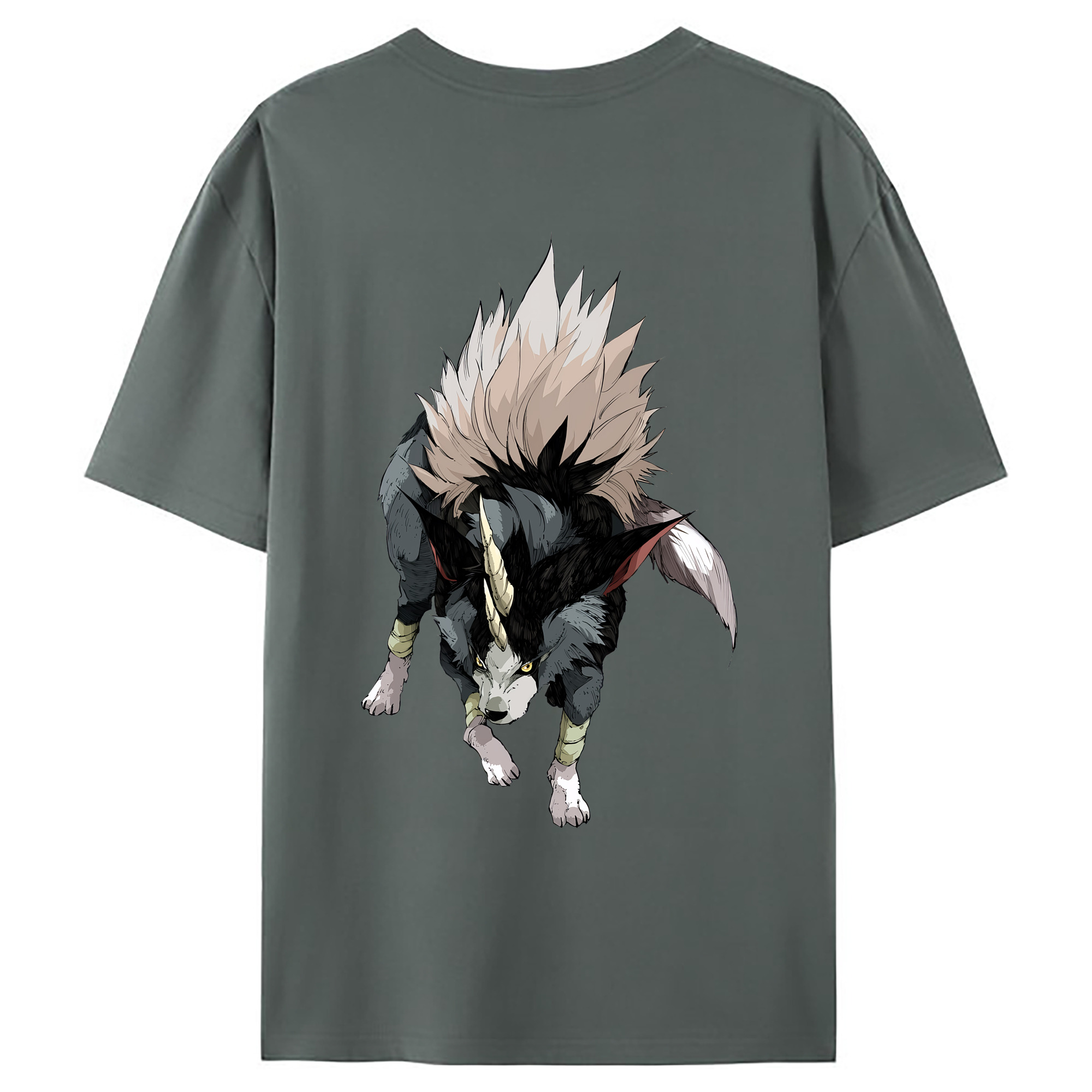 （画像用） 転スラ Regarding Reincarnated to Slime 綿100％ メンズ半袖Tシャツ（バックプリント） 通気性